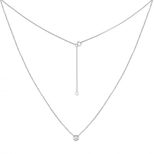Necklace with a diamond in white gold 1L034-0168-1