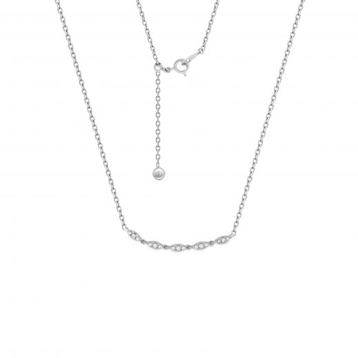 Necklace with diamonds in white gold 1Л034-0203
