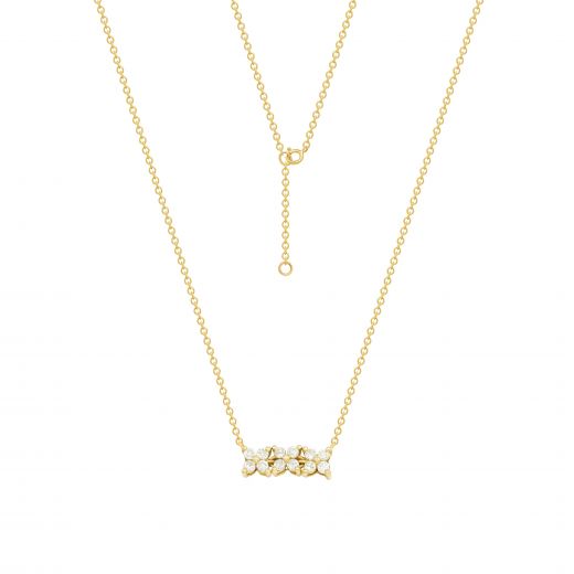 Necklace with diamonds in yellow gold 1Л034-0205