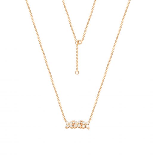 Necklace with diamonds in rose gold 1Л034-0207