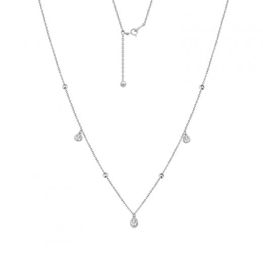 Necklace with diamonds in white gold 1Л034-0211