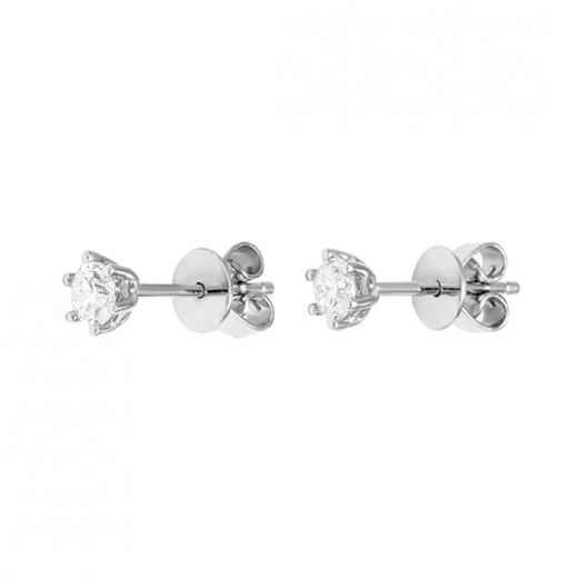 Earrings with diamonds in white gold 1С034-0706