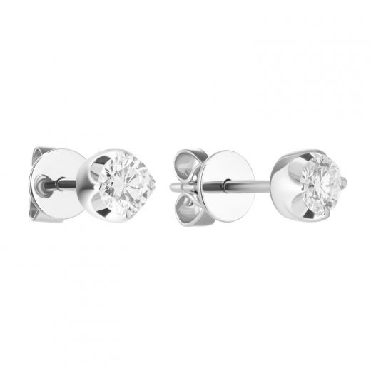 Earrings with diamonds in white gold 1С034-1371