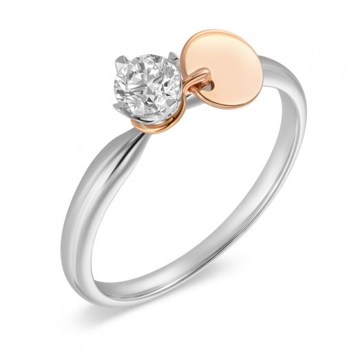 Ring with diamond in white gold 1К034-1581