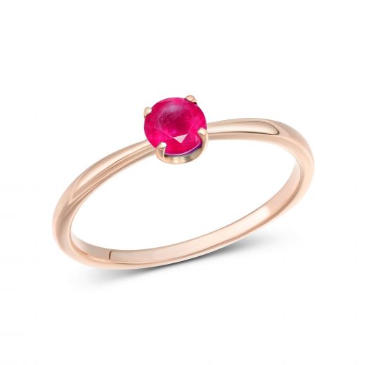 Кольцо с рубином в розовом золоте 1К034ДК-1693
