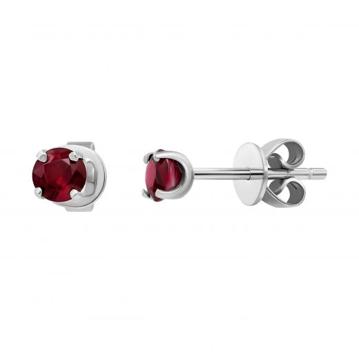 Earrings with rubies in white gold 1C034DK-1693
