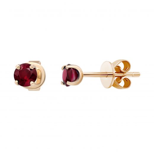 Earrings with rubies in rose gold 1C034DK-1694