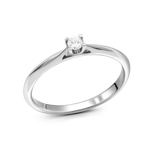 Ring with a diamond in white gold 1К034ДК-1718