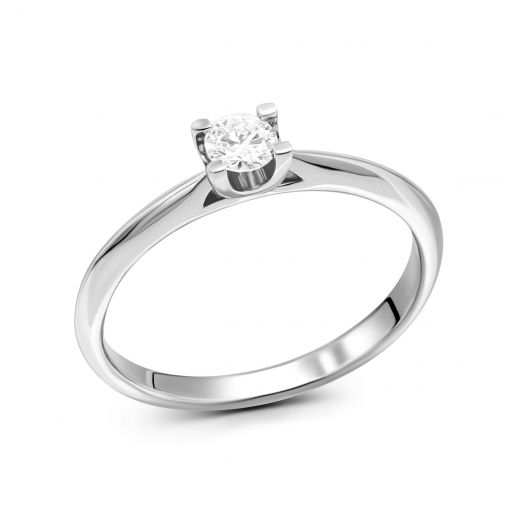 Ring with a diamond in white gold 1К034ДК-1720