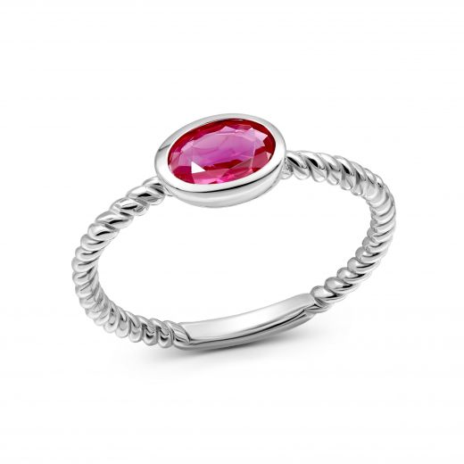 Ring with a ruby ​​in white gold 1K034DK-1747