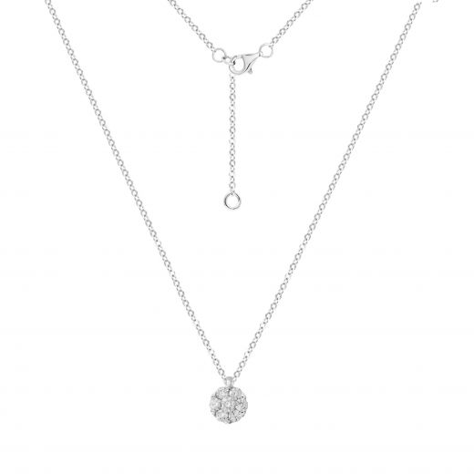 Necklace with diamonds in white gold 1Л193-0132