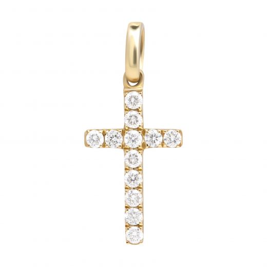 Cross with diamonds in rose gold 1П759-0121
