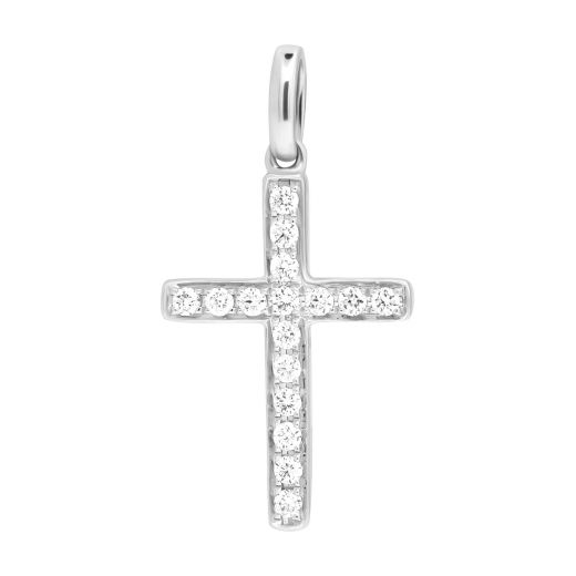Cross with diamonds near white gold 1P759-0211