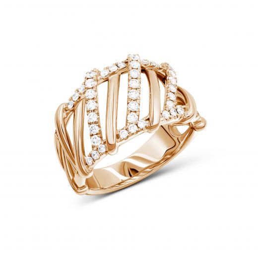 Ring with diamonds in ivory gold 1К759-0355-1