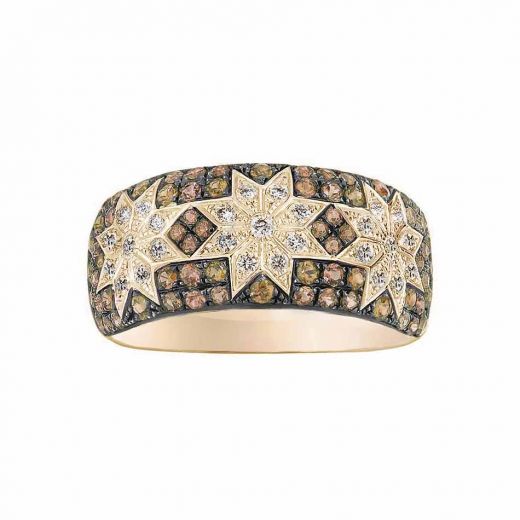 Ring with diamonds in rose gold 1К759-0426