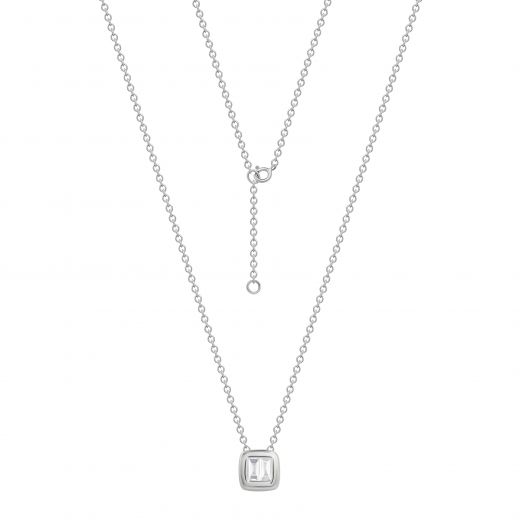 Necklace with diamonds in white gold 1L809-0131