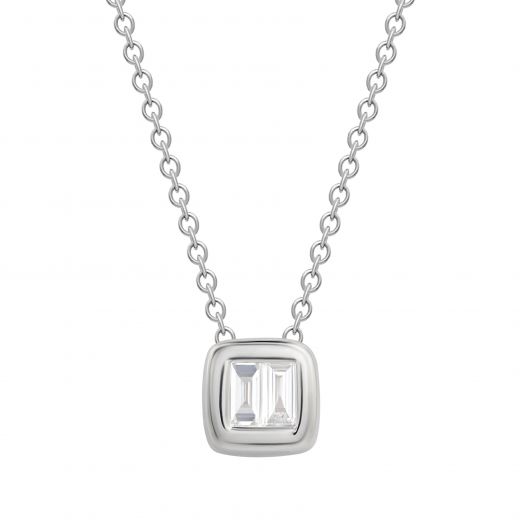 Necklace with diamonds in white gold 1L809-0131