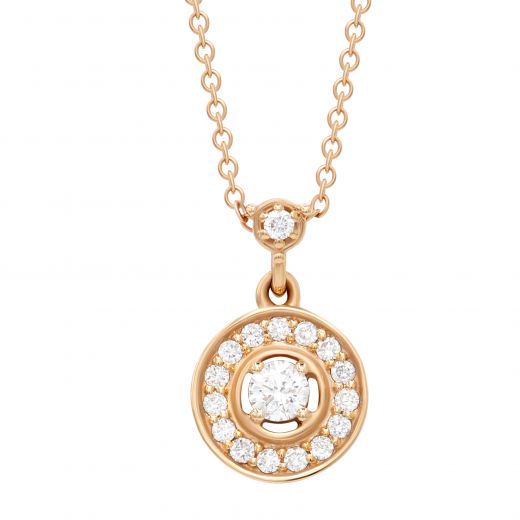 Necklace with diamonds in pink gold 1L809-0133