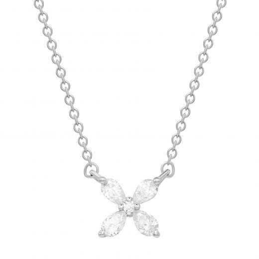 Necklace with diamonds in white gold 1L809-0135