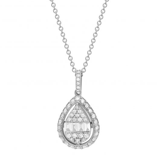 Necklace with diamonds in white gold 1L809-0148