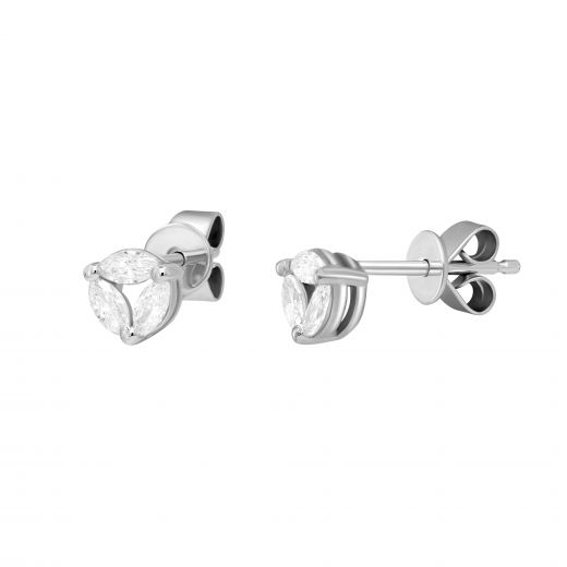 Earrings with diamonds in white gold 1С809-0362