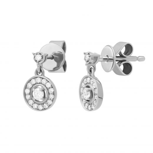 Earrings with diamonds in white gold 1С809-0367