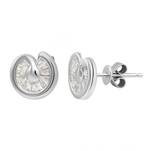 Earrings with diamonds in white gold 1С809-0369