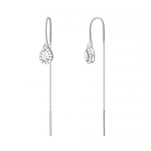 Earrings with diamonds in white gold 1С809-0371