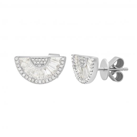 Earrings with diamonds in white gold 1С809-0378