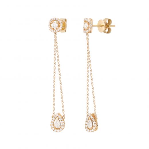Earrings with diamonds in pink gold 11С809-0380