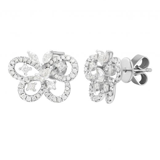 Earrings with diamonds in white gold 1-207 448