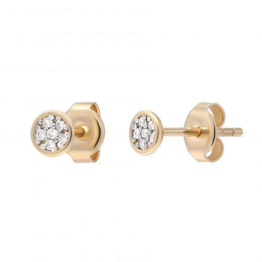 Earrings with diamonds Sputnik rose gold