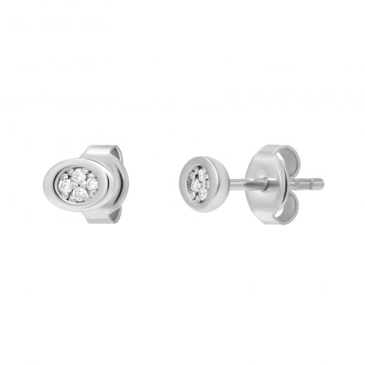 Earrings with diamonds Sincerity white gold