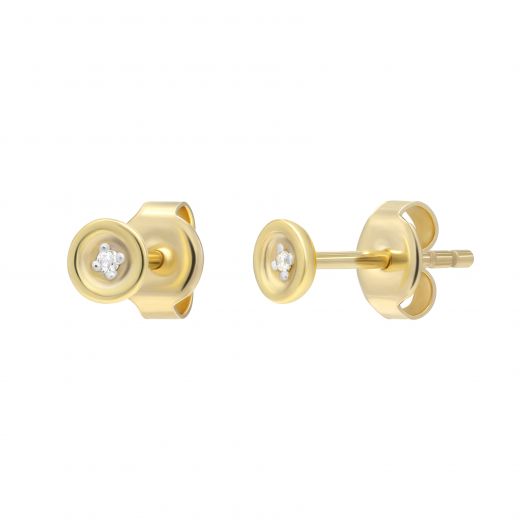 Earrings with diamonds Openness yellow gold