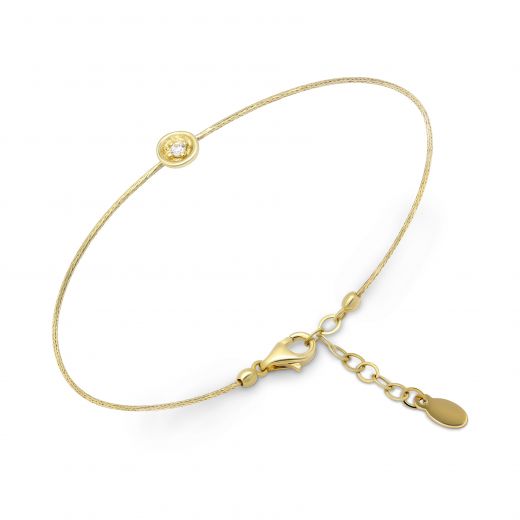 Bracelet with diamond Openness yellow gold