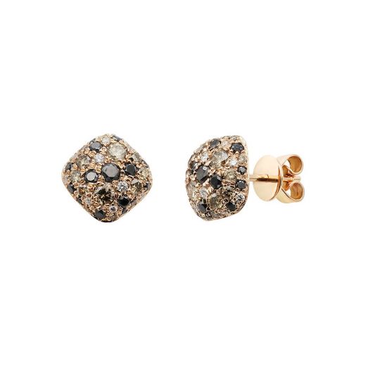 Сережки з діамантами у рожевому золоті 1С956-0128