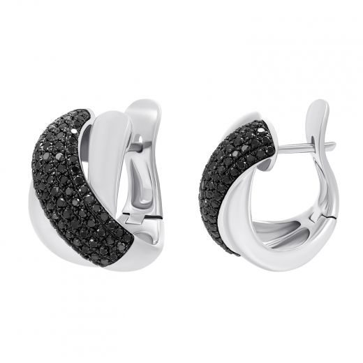 Earrings with diamonds in white gold 1C956-0132