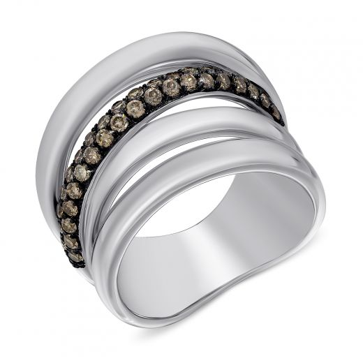 Ring with diamonds in white gold 1К956-0133