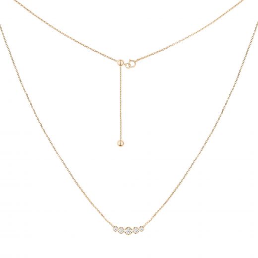 Necklace with diamonds in rose gold 1Л034ДК-1683