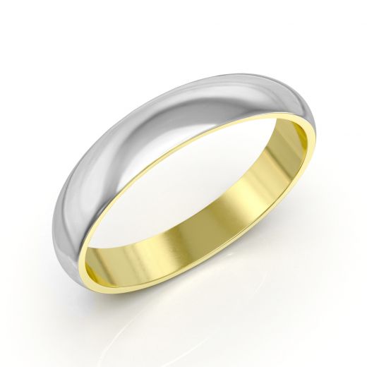 Обручальное кольцо в комбинации белого и желтого золота 2ОБ619-0017