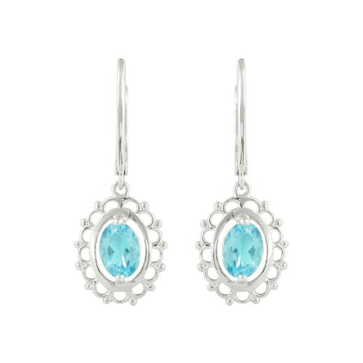 Topaz earrings in white gold 2-157 133