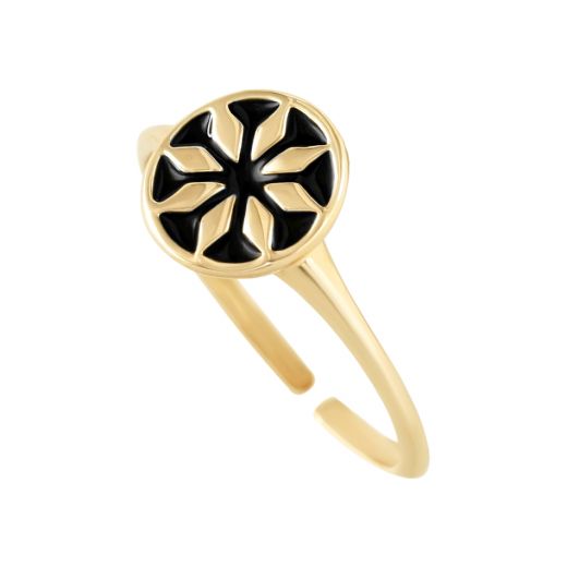 Ring black enamel in rose gold 2-175 285