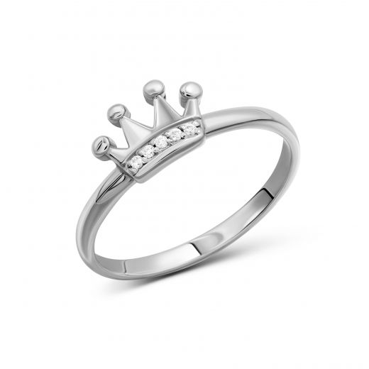 Ring with zirconias on white gold 2-186 807