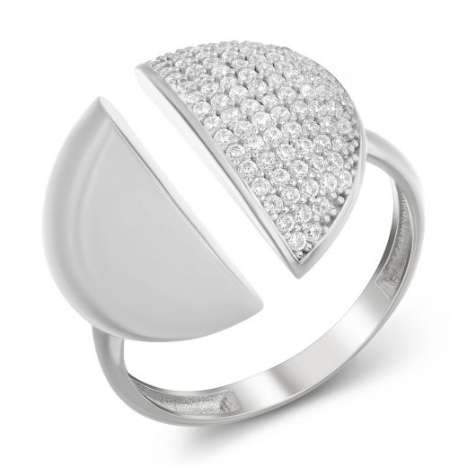 Ring with cubic zirconia in white gold 2-230 334