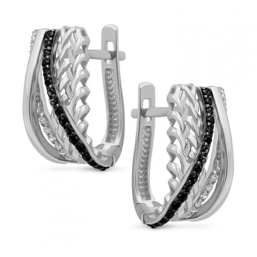 Earrings with zirconias in white gold 2-230 656