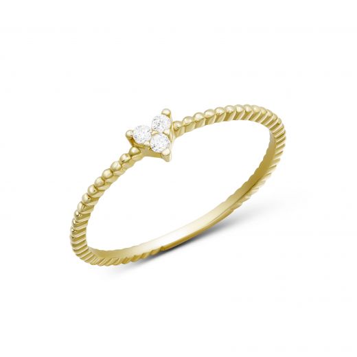 Ring with zirconias in yellow gold 2К526-0050