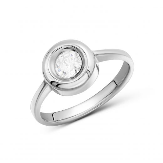 Ring with fianit in white gold 2К143-1443
