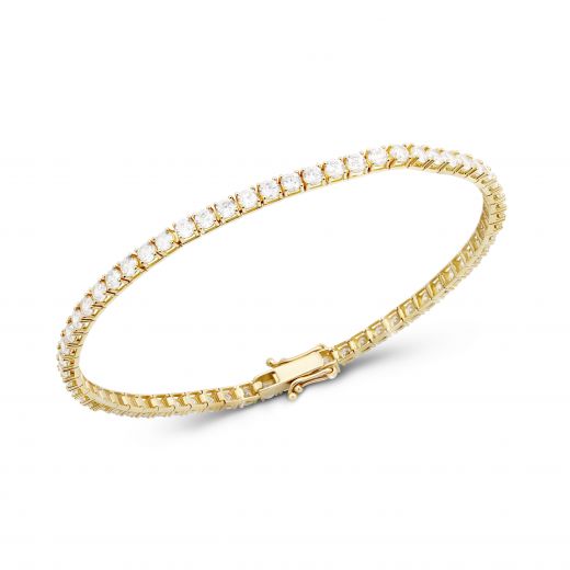 Tennis bracelet from yellow gold