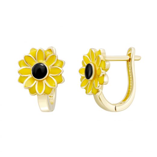 Earrings child with emallu yellow gold 2С526-0397