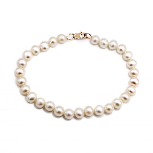 Bracelet with pearls in rose gold 20 cm 2-241 279